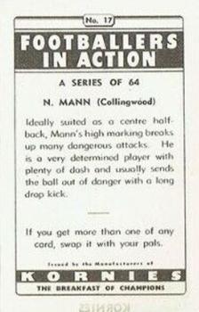 1951 Kornies Footballers in Action #17 Neil Mann Back